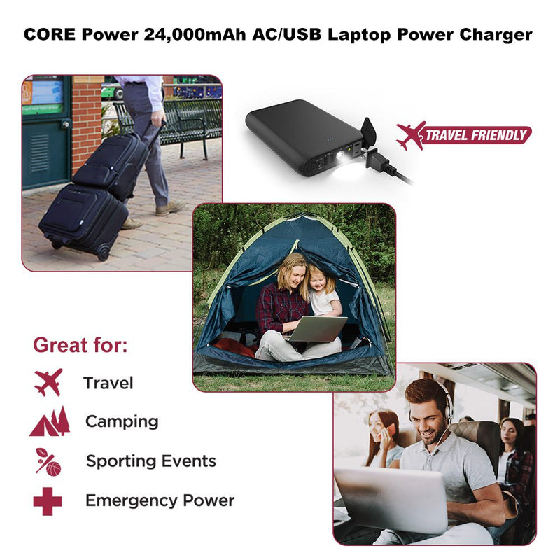 CORE Power 24000 mAh AC / USB Laptop Power Charger