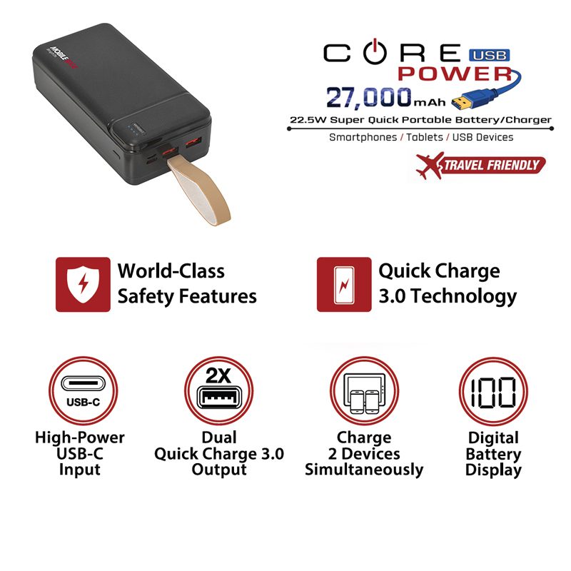 CORE Power 27,000mAh USB Power Charger